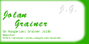 jolan grainer business card